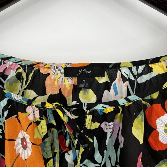 J.Crew Summer Beach Floral Butterfly Dress Size Medium Keyhole Neck - Picture 8 of 8